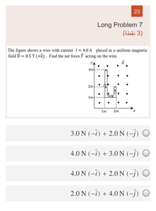 Solved 23 Long Problem 7 3 نقطة The Figure Shows A Wire Chegg Com