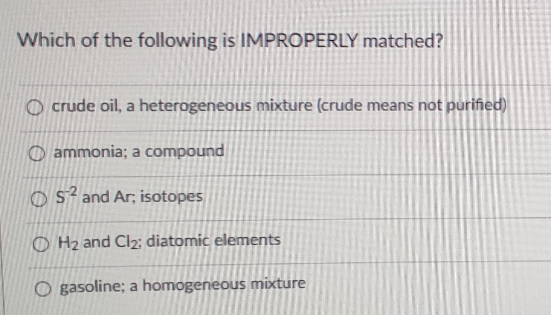 Solved Which Of The Following Is Improperly Matched Crud Chegg Com