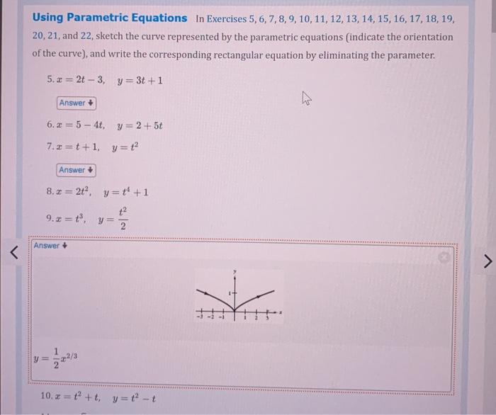 Solved Using Parametric Equations in Exercises 5, 6, 7, 8, | Chegg.com