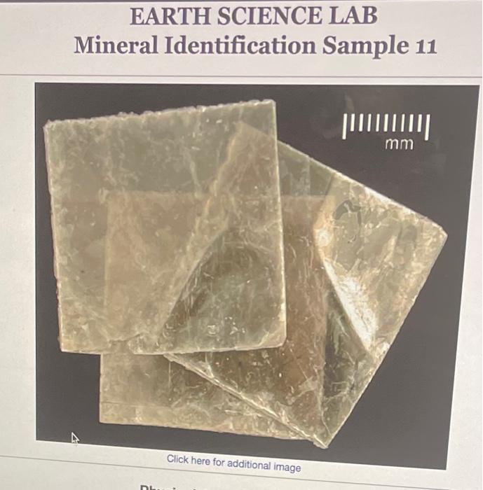 Solved EARTH SCIENCE LAB Mineral Identification Sample | Chegg.com