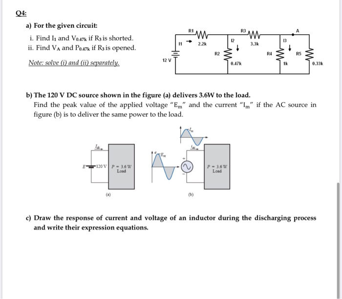 Solved R1 R3 04 A For The Given Circuit I Find 11 And Chegg Com