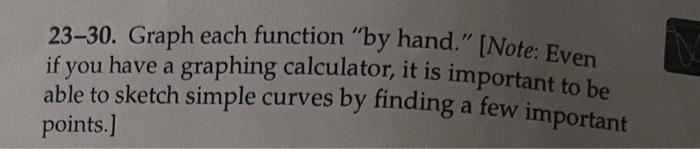 Solved 23-30. Graph each function 