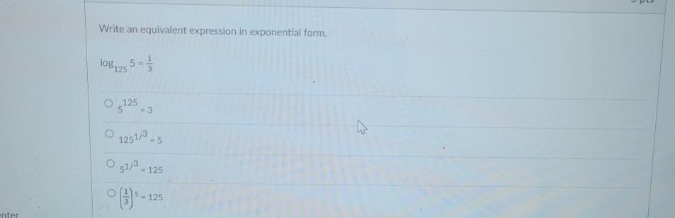 Solved Write an equivalent expression in exponential | Chegg.com