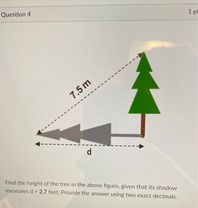 Find the height of deals a tree using trigonometry