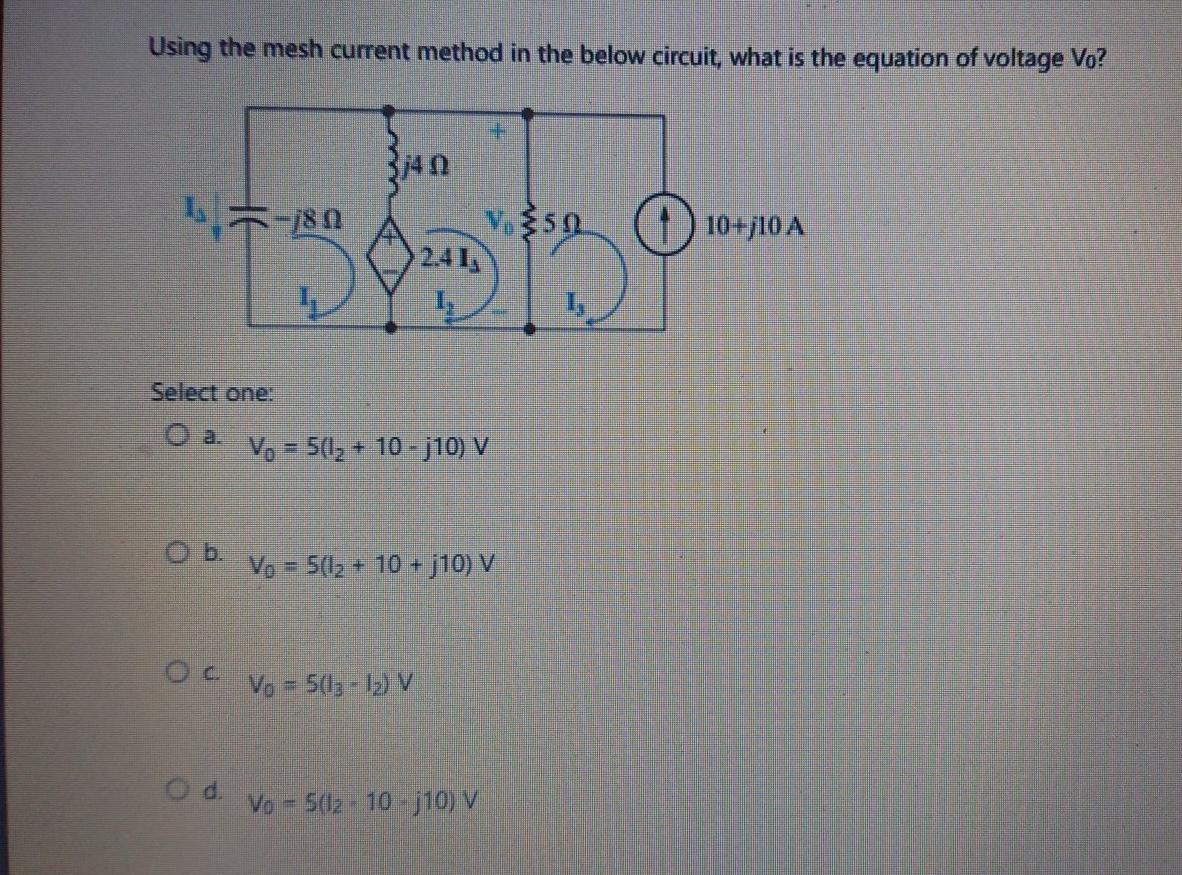 Solved Using the mesh current method in the below circuit, | Chegg.com