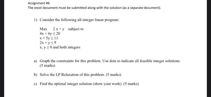 Solved Assignment #16 The excel document must be submitted | Chegg.com