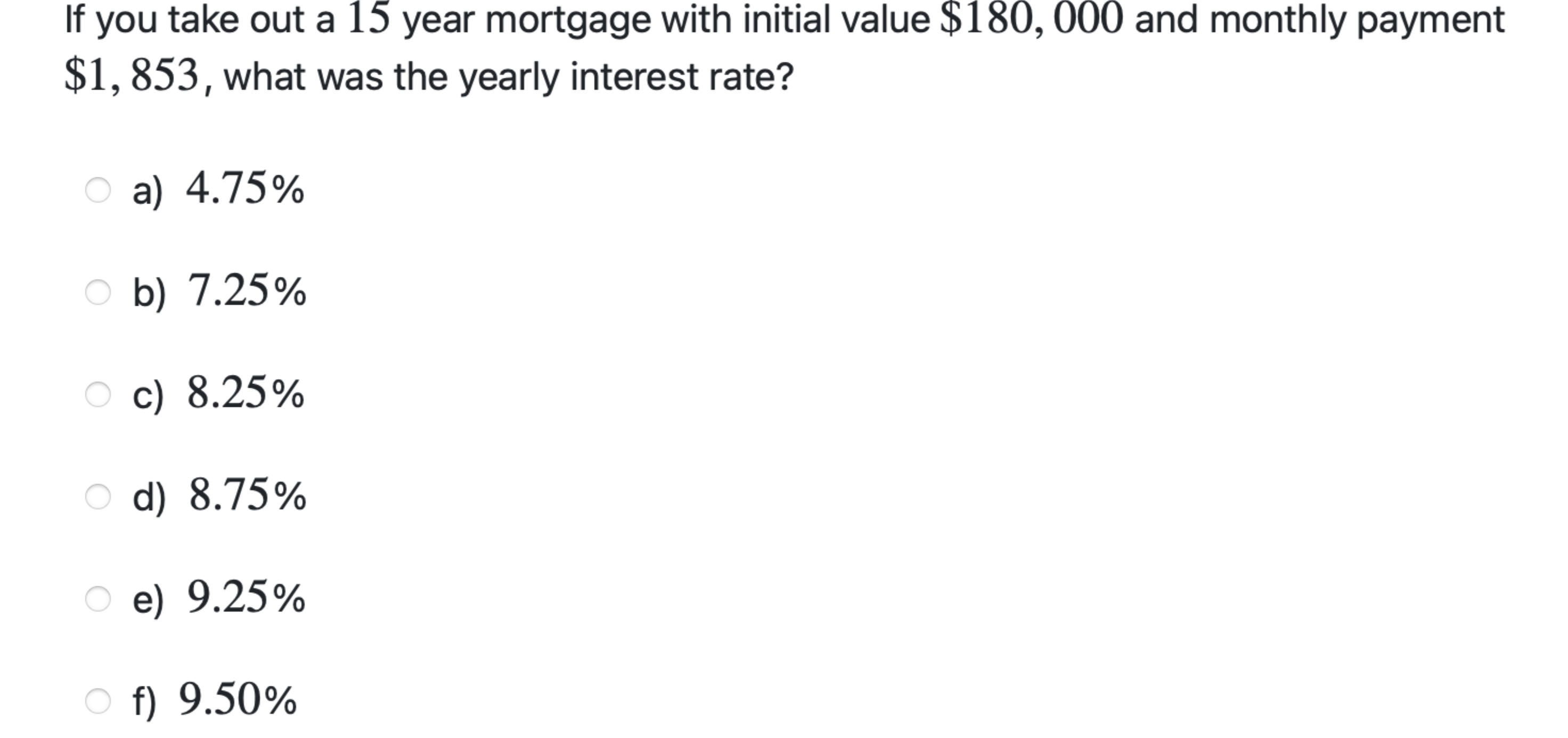 Solved If You Take Out A 15 ﻿year Mortgage With Initial | Chegg.com