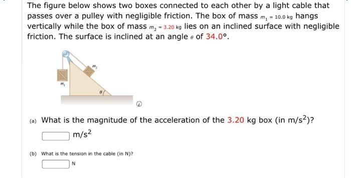 Solved The figure below shows two boxes connected to each | Chegg.com