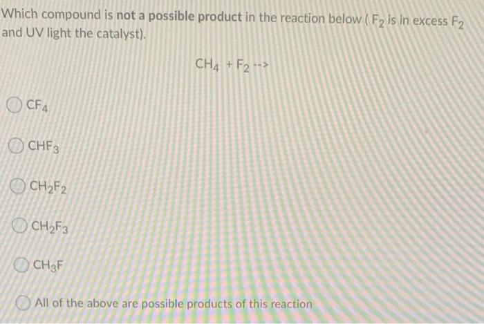 Solved Which compound is not a possible product in the | Chegg.com