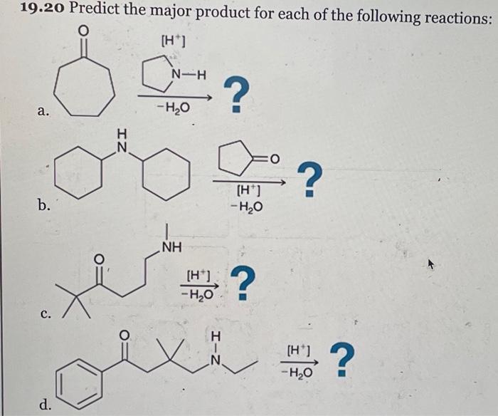 Solved 19.20 Predict the major product for each of the | Chegg.com