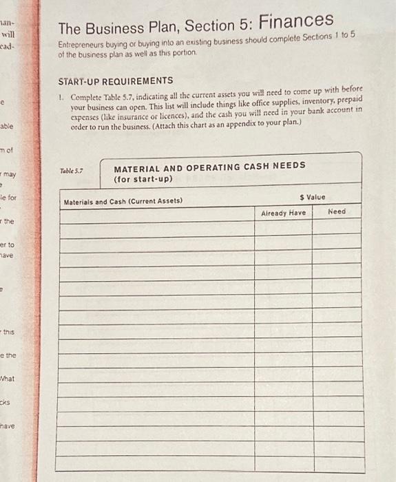 section 5 2 the business plan answers