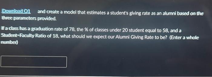 Solved Download 01 and create a model that estimates a | Chegg.com
