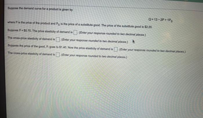 Solved Suppose the demand curve for a product is given by | Chegg.com