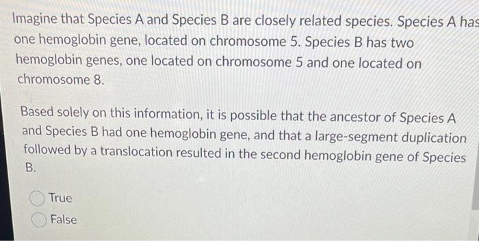 Solved Imagine That Species A And Species B Are Closely | Chegg.com