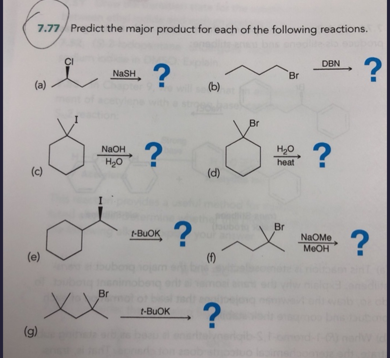 Solved Predict the major product for each of the following | Chegg.com