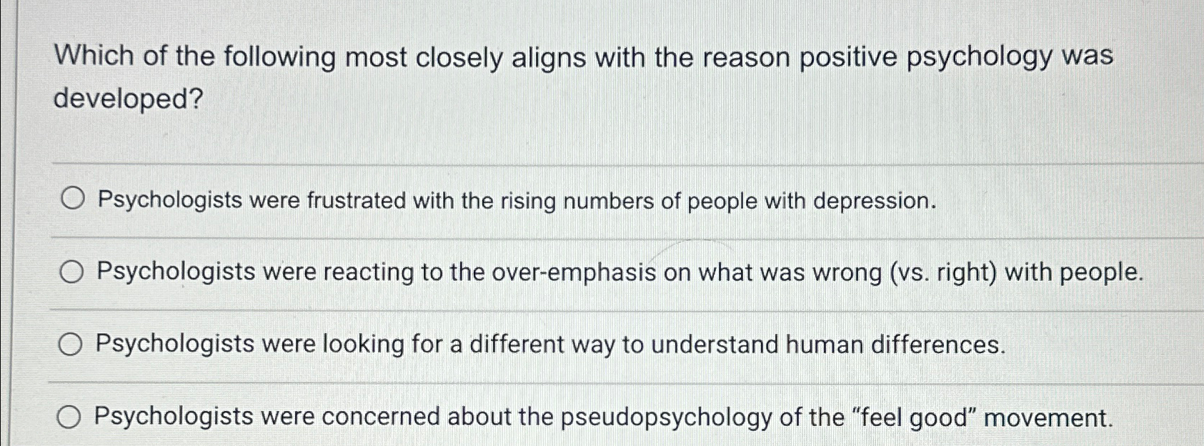 Solved Which of the following most closely aligns with the | Chegg.com
