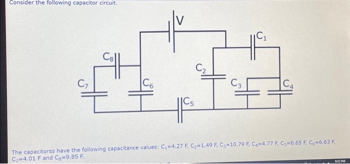 Solved Consider the following capacitor circuit. The | Chegg.com