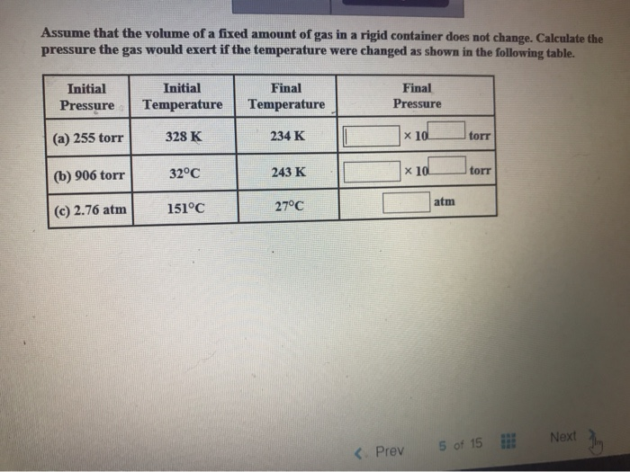 Amount of gas