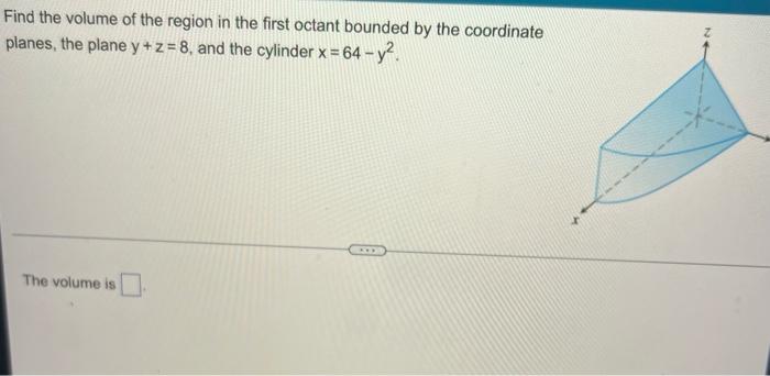 Solved Find the volume of the region in the first octant | Chegg.com