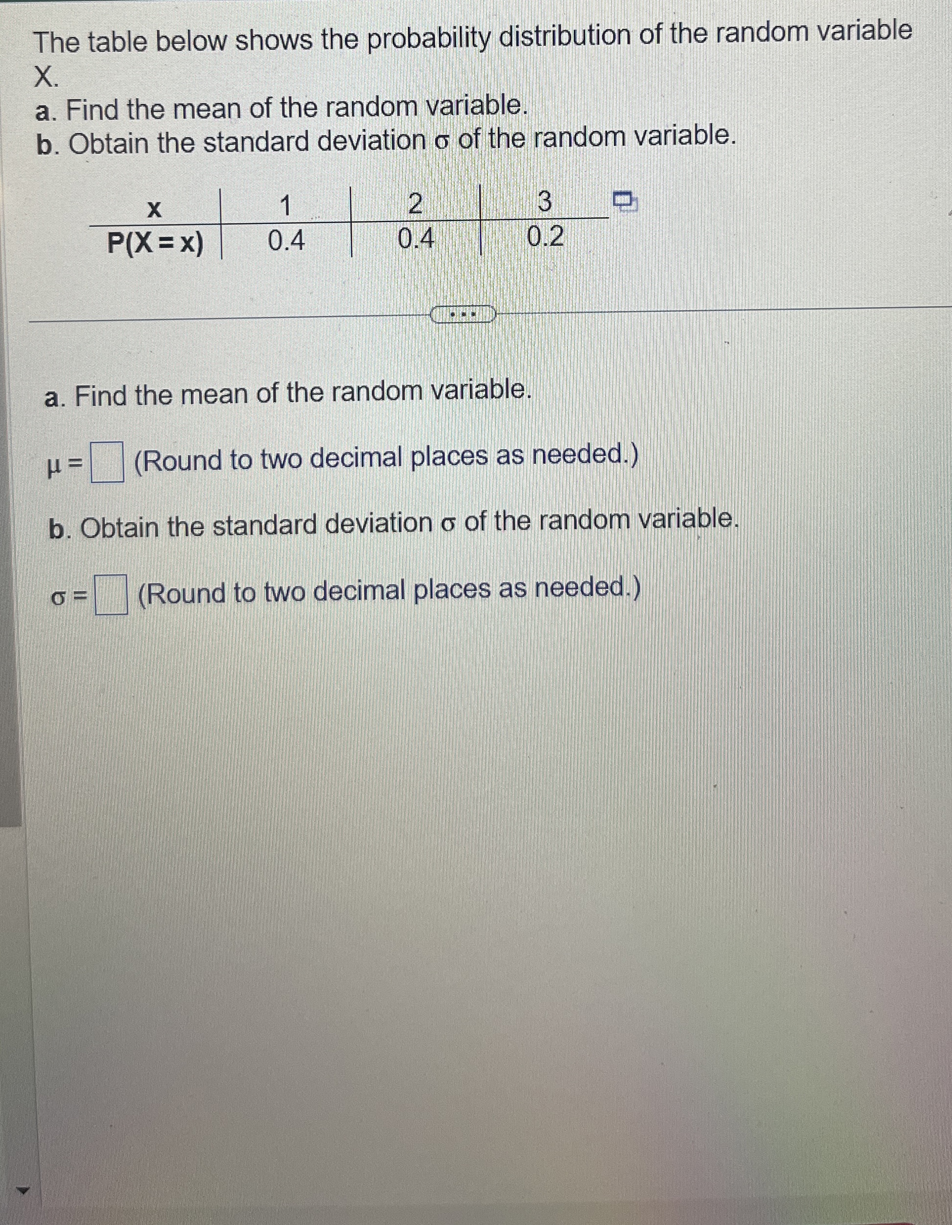 The table below shows the probability distribution of | Chegg.com