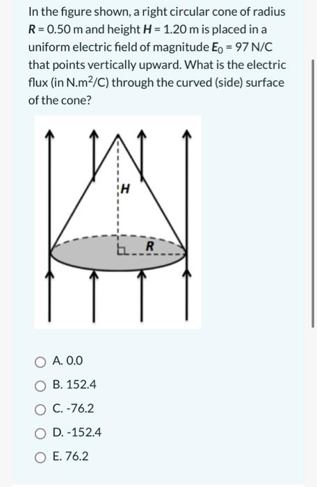 Solved In the figure shown, a right circular cone of radius | Chegg.com