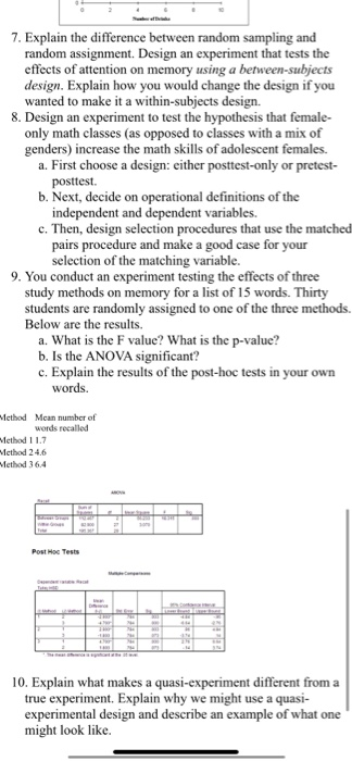 Solved 7. Explain the difference between random sampling and | Chegg.com