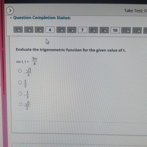 Solved Take Test: F * Question Completion Status: 20 30 4 7 | Chegg.com