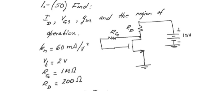 Solved 1 50 Find Rg 15v I Vos Im And The Region Of Chegg Com