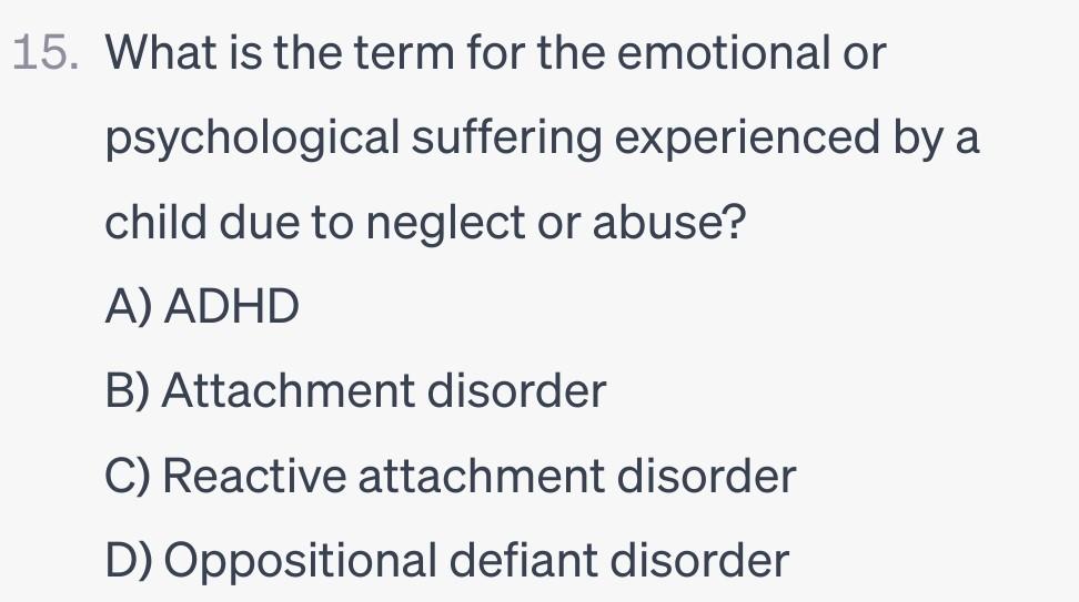 Solved 15. What is the term for the emotional or | Chegg.com