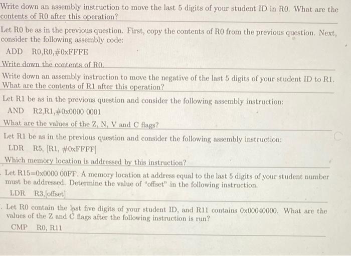 Solved Write down an assembly instruction to move the last 5 | Chegg.com