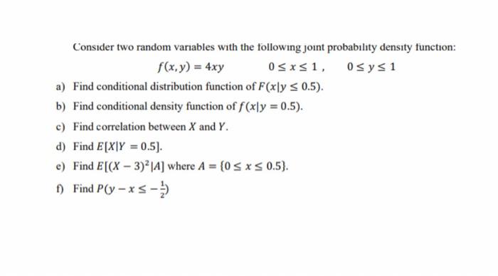 Solved Consider two random variables with the following | Chegg.com