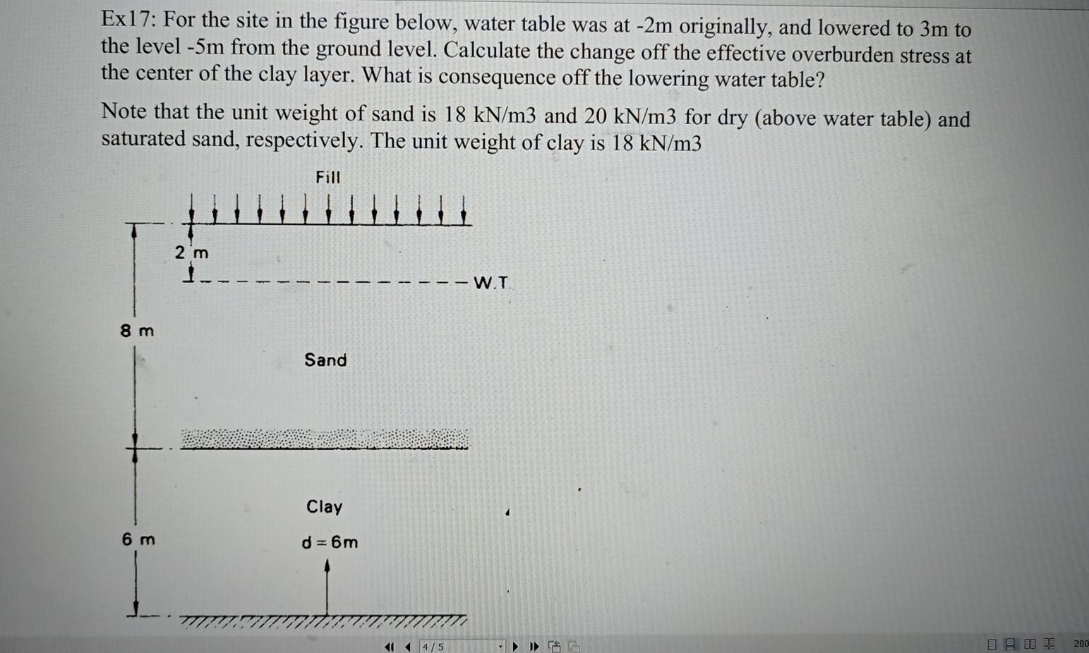 Solved Ex17: For the site in the figure below, water table | Chegg.com