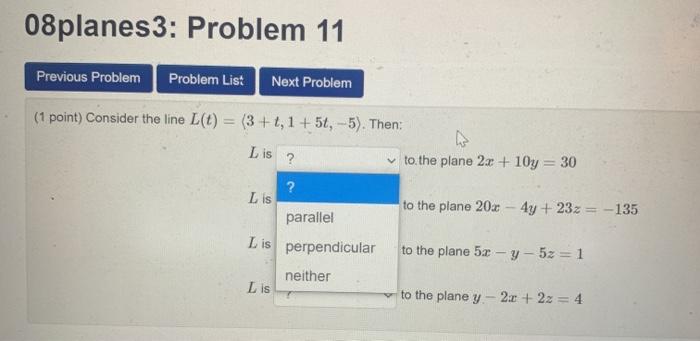 Solved 08planes 3: Problem 11 Previous Problem Problem List | Chegg.com