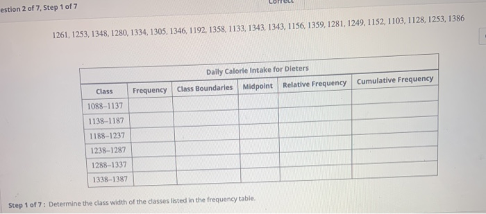 Solved Determine The Class Width Of The Classes Listed In