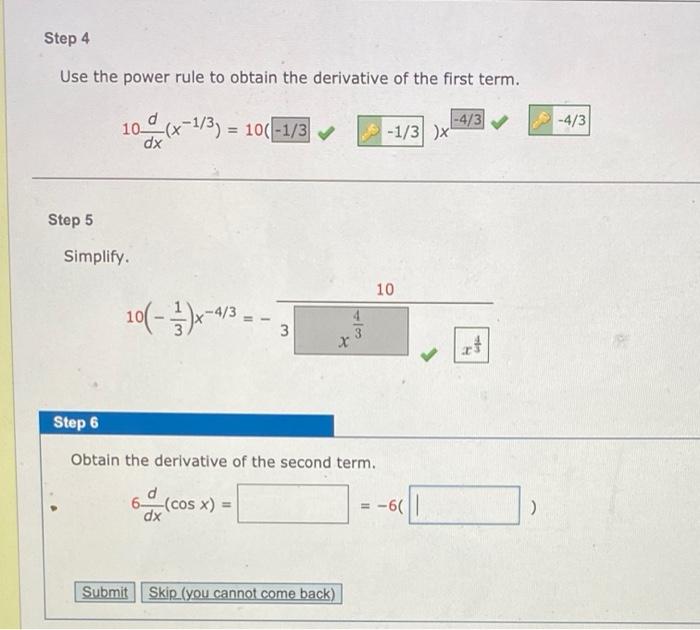 Solved Use the power rule to obtain the derivative of the | Chegg.com