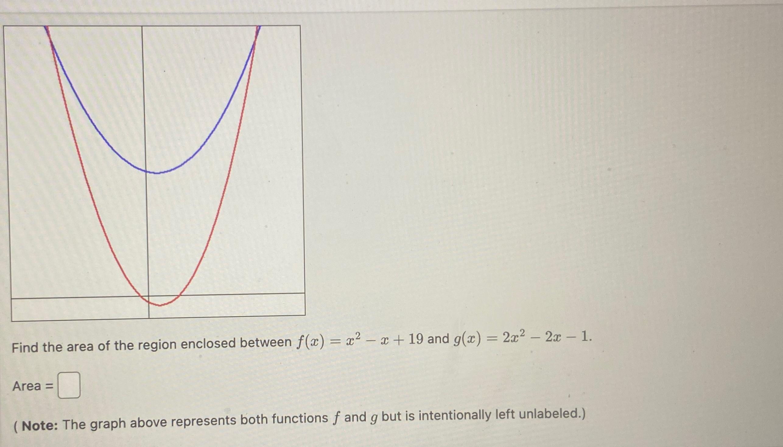 Solved Find the area of the region enclosed between | Chegg.com