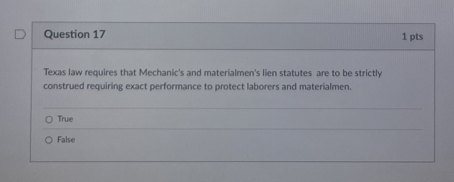 Solved Question 171 ﻿ptsTexas law requires that Mechanic's | Chegg.com