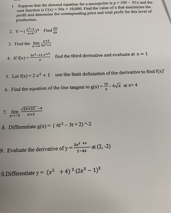 Solved 1 Suppose That The Demand Equation For A Monopoli Chegg Com Solved 1 Suppose That The Demand Equation For A Monopoli Chegg Com