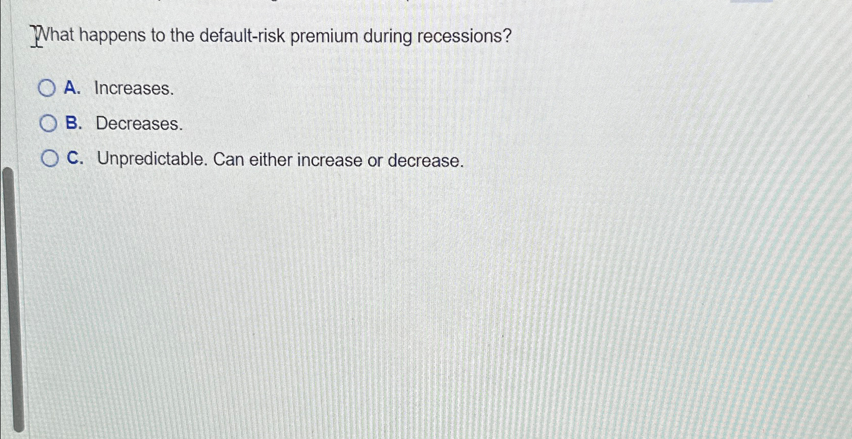 what happens to the default risk premium during recessions