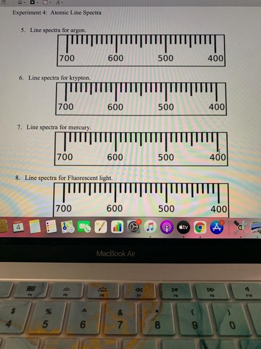 Solved Experiment 4: Atomic Line Spectra 5. Line spectra for | Chegg.com