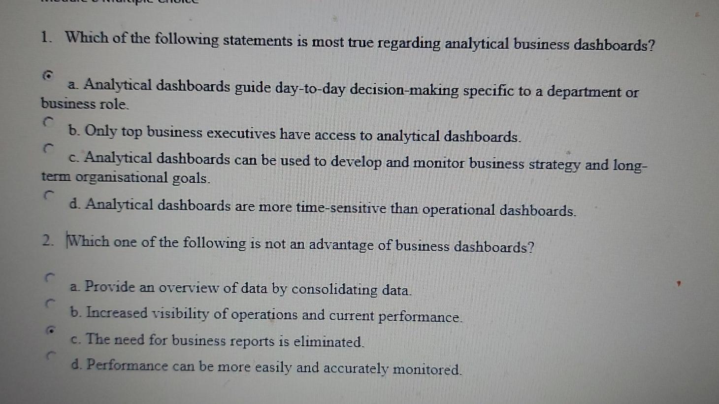 Solved 1. Which of the following statements is most true