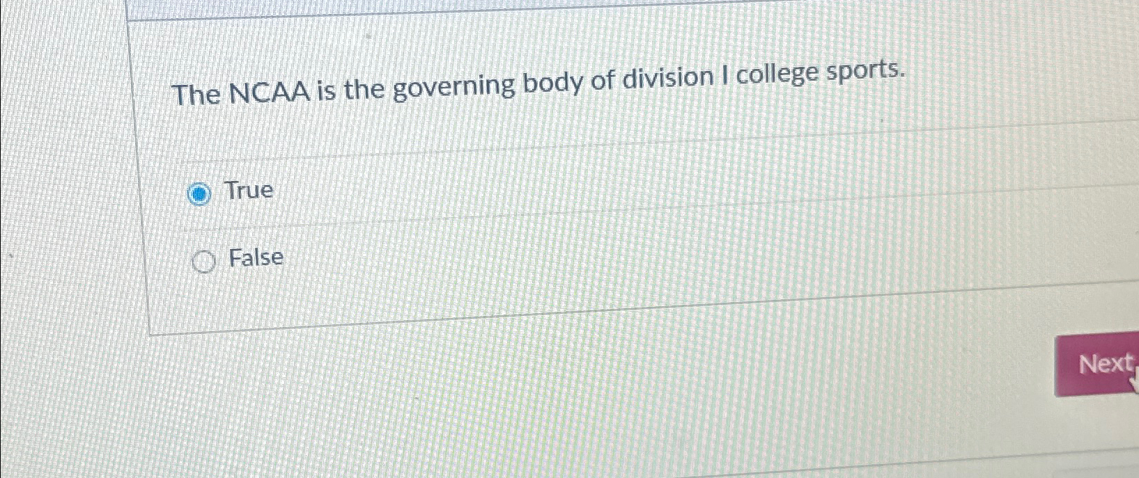 Solved The NCAA is the governing body of division I college | Chegg.com