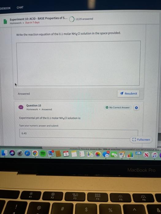 21 GRADEBOOK CHAT Experiment 10: ACID-BASE Properties | Chegg.com