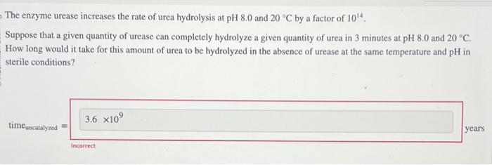 Solved The enzyme urease increases the rate of urea | Chegg.com