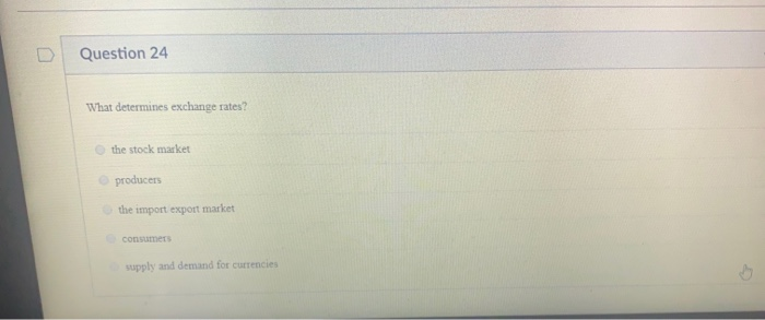 Solved What Determines Exchange Rates The Stock Market Chegg
