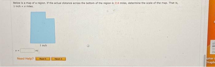 Solved Below is a map of a region. If the actual distance | Chegg.com
