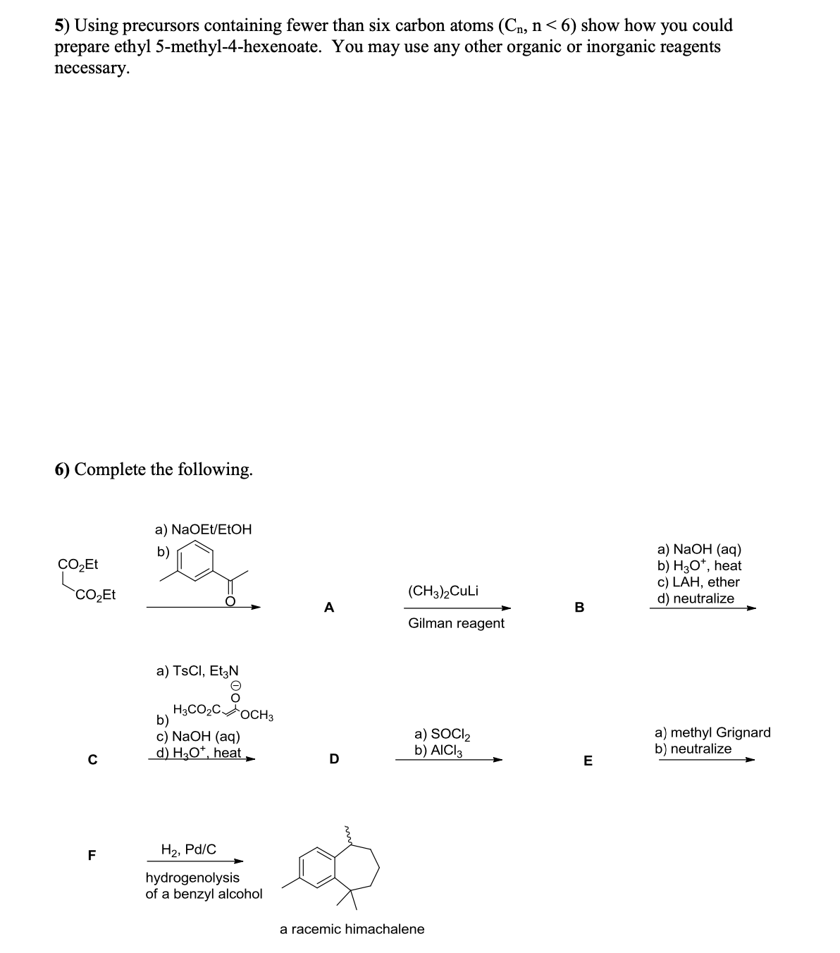 Complete the following. For 6), please DRAW all | Chegg.com