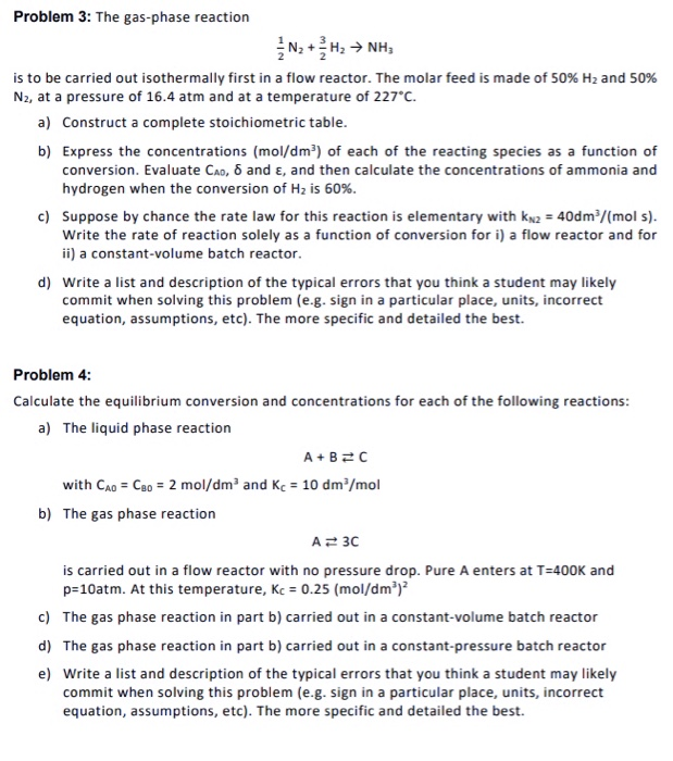 Solved Problem 1: A 200-dm² constant volume batch reactor is | Chegg.com