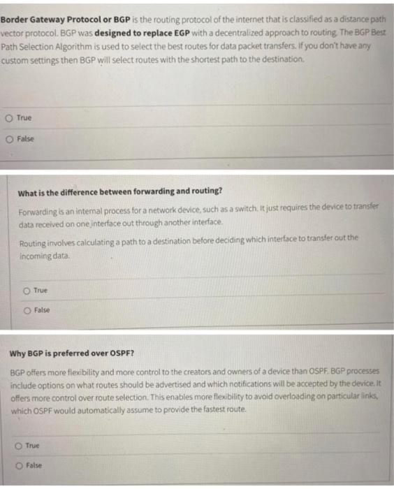 Solved Border Gateway Protocol or BGP is the routing | Chegg.com