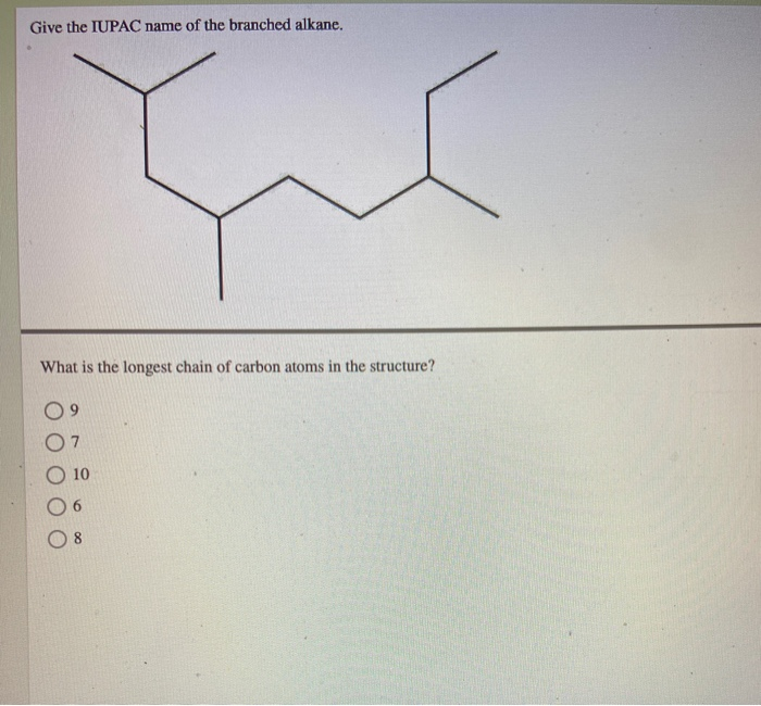 Solved n 23 of 35 > How many carbon atoms are in the longest